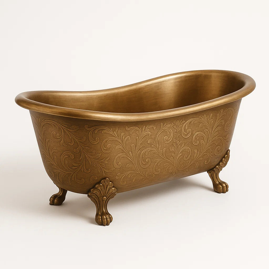 Freistehende Badewanne aus Gusseisen mit Bronze-Beschichtung 170 cm