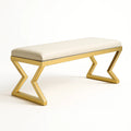 Polsterbank aus Edelstahl mit Polyestergewebe 120 cm - Gold, Creme