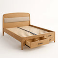 Holzbett mit Stoffpolsterung und Schubladen 200x140 cm