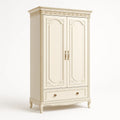 Kleiderschrank aus Holz in Creme mit 2 Türen und 1 Schublade