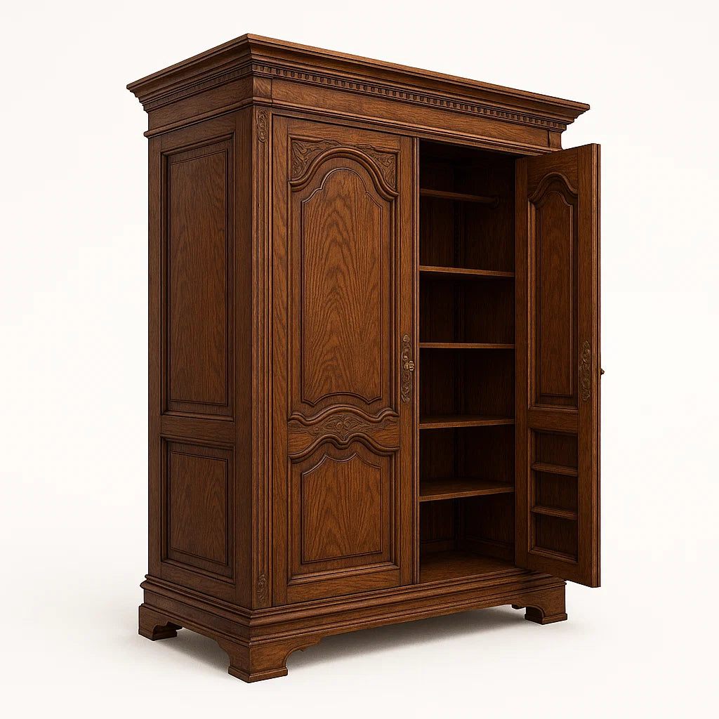 Eiche Kleiderschrank mit Doppeltüren Braun 120x60x210cm