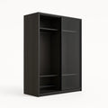 Schrank Dunkelbraun mit Schiebetüren aus Glas