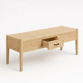Bank aus Eichenholz mit Rattan-Schubladen Beige 120cm