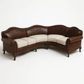 Ecksofa Leder Braun Beige Polsterung 300cm