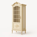 Vitrine Holz Creme mit Einscheibensicherheitsglas