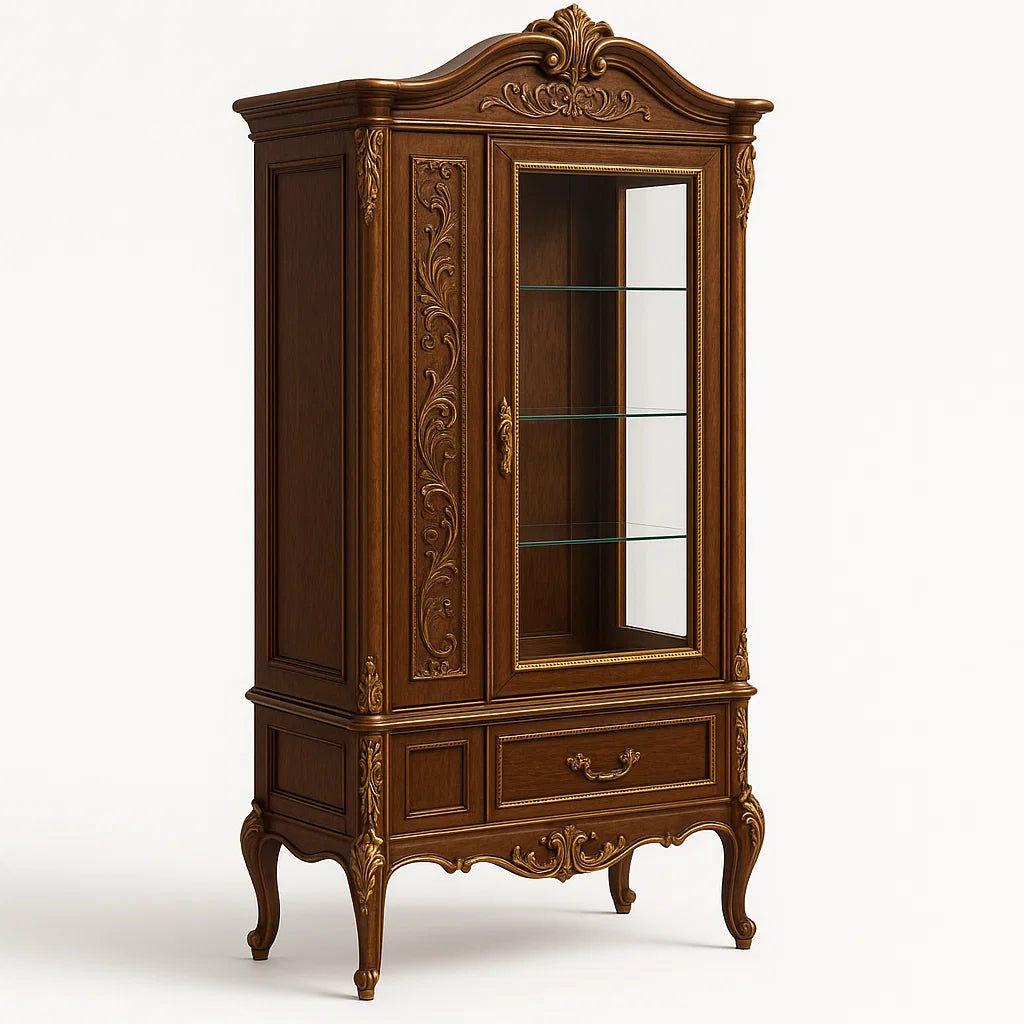 Vitrine Holz Braun mit Glastüren