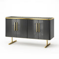Sideboard Grau Metall mit Holz 120cm
