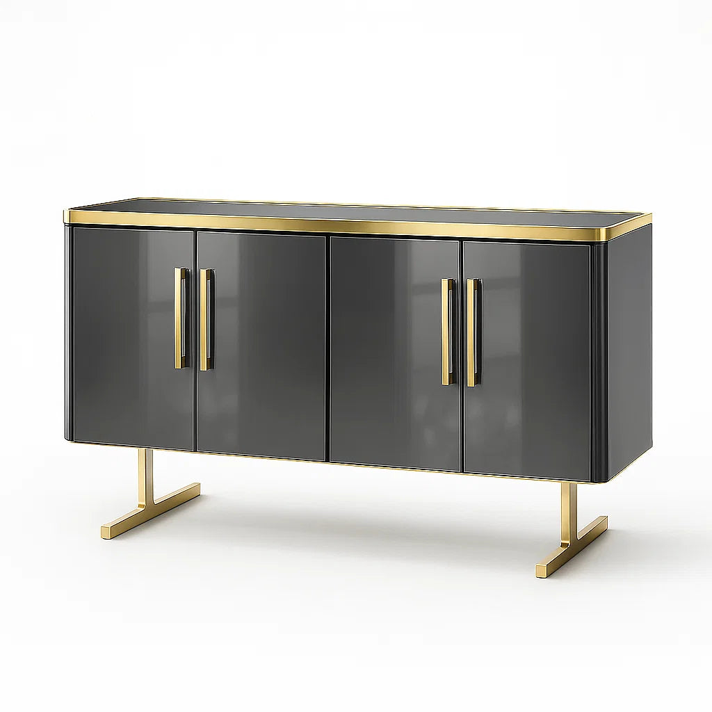 Sideboard Grau Metall mit Holz 120cm