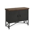 Metall Sideboard Schwarz mit Recyceltem Holz
