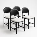 Esszimmerstuhl-Set mit Metallrahmen und Kunstleder Schwarz/Weiß 4er-Set