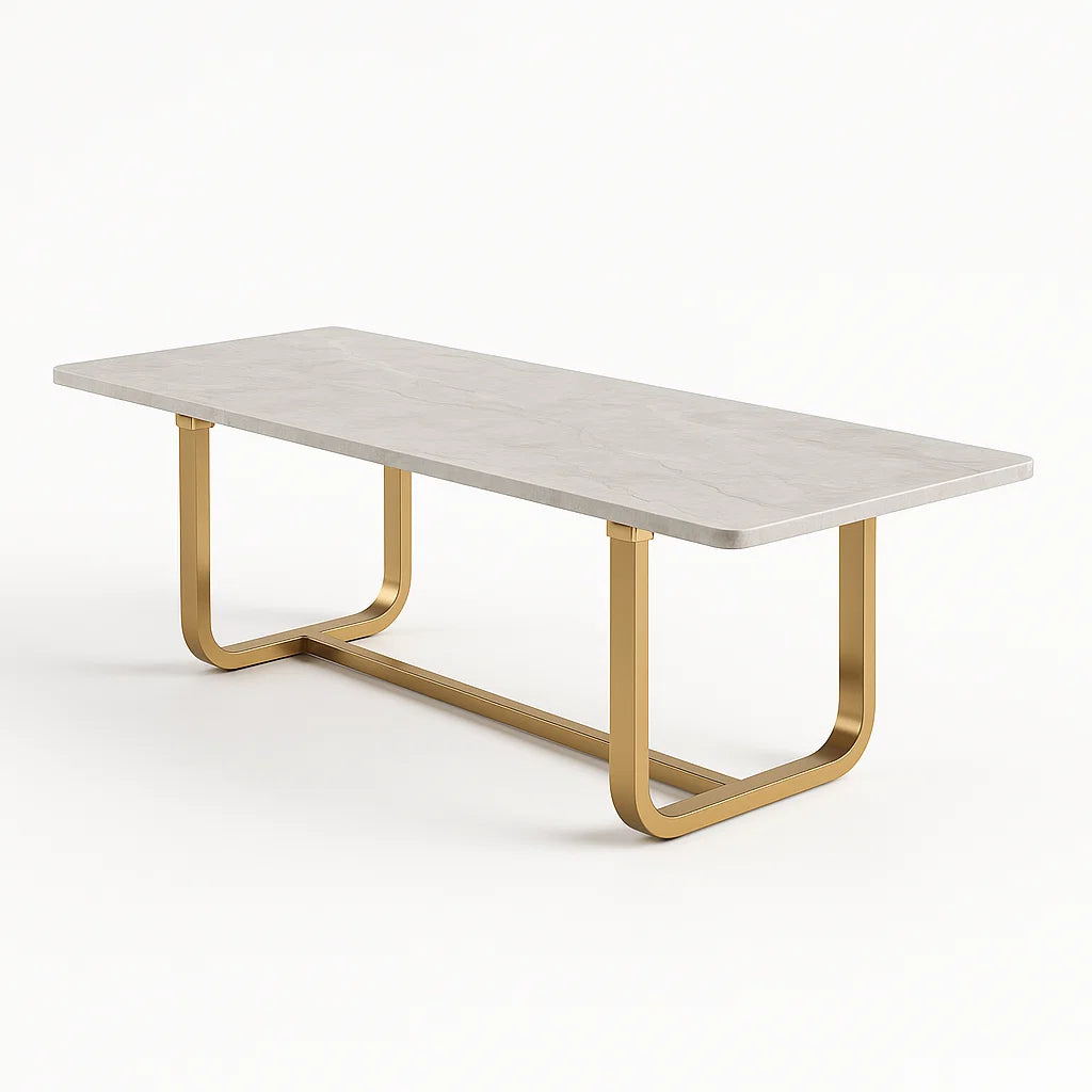 Esstisch mit Marmoroptik und Metallgestell 180x90x75 cm